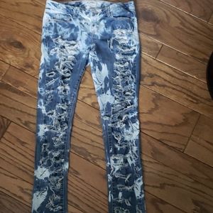 Aero Ashley UltraSkinny/Long/TieDye DistressedJean